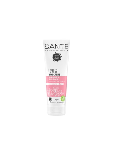 CREMA DE MANOS EXPRES  SENSIBLES ALMENDRAS BIO Y ARCILLA BLANCA