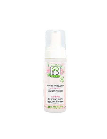 ESPUMA LIMPIADORA CALMANTE HIPOALERGENICA BISABOLOL, ALOE VERA & ROSAS BIO