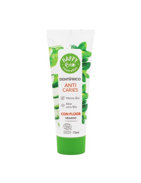 DENTIFRICO ANTICARIES  MENTA ALOE CON FLUOR HAPPY BIO