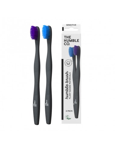 CEPILLO DIENTESPLANT-BASED-PACK2UND- MORADO/AZUL&BLANCO/NEGRO-ESXTRA SUAVE