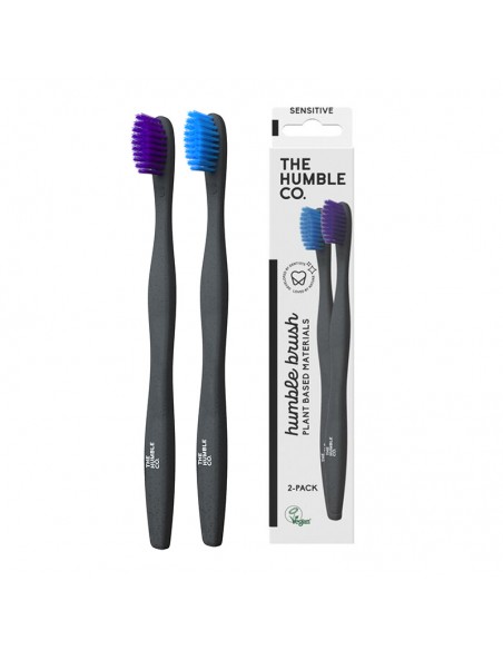 CEPILLO DIENTESPLANT-BASED-PACK2UND- MORADO/AZUL&BLANCO/NEGRO-ESXTRA SUAVE