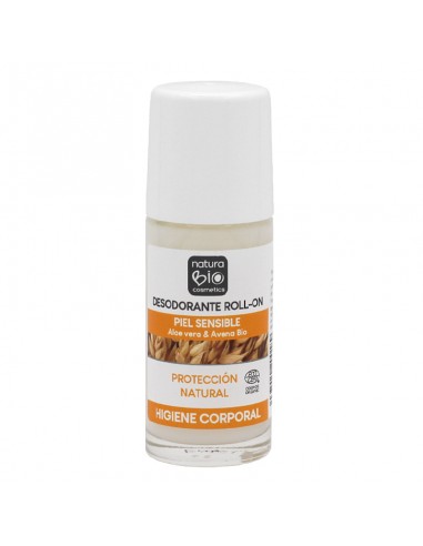 Desodorante roll-on Piel sensible de NaturaBIO Cosmetics disponible en Naturcosmetika.