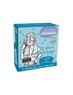 Jabón de afeitado en pastilla Secrets de Provence disponible en Naturcosmetika.