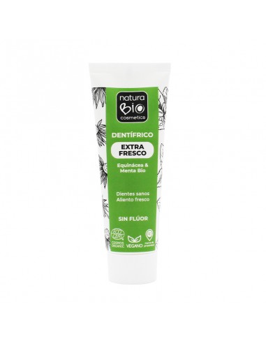 Dentífrico extra fresco de NaturaBIO Cosmetics disponible en Naturcosmetika.
