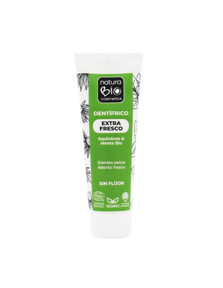 Dentífrico extra fresco de NaturaBIO Cosmetics disponible en Naturcosmetika.
