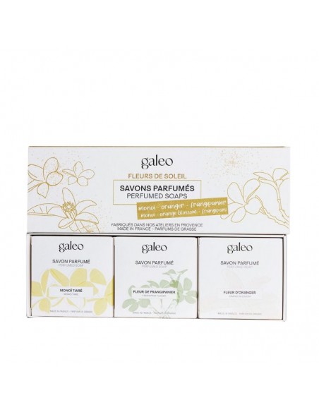 CAJA 3 JABONES PASTILLA PERFUMADOS FLEURS DE SOLEIL