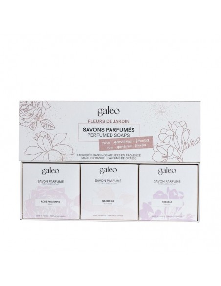 CAJA 3 JABONES PASTILLA PERFUMADOS FLEURS DE JARDIN