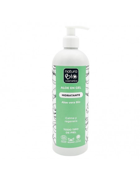 Gel hidratante de Aloe Vera Bio en formato de 500 ml. Perfecto para calmar, hidratar y revitalizar todo tipo de pieles