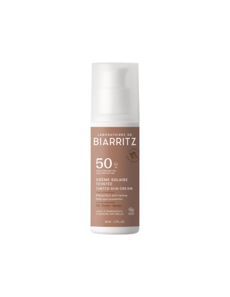 CREMA FACIAL COLOR DORADO SPF50