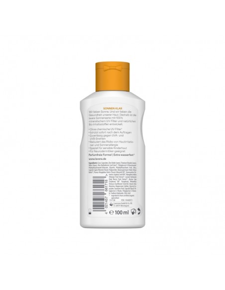 INGREDIENTES: LOCION SOLAR SENSITIV NIÑOS SPF 50+