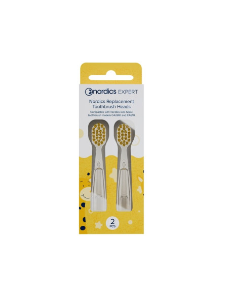 CABEZALES CEPILLO ELECTRICO SONICO INFANTIL 2uds AMARILLO NORDICS
