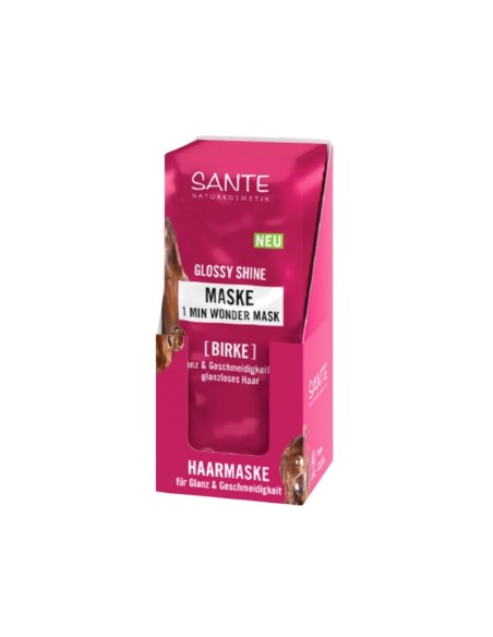 DISPLAY MASCARILLA CAPILAR SACHET 1 MINUTO BRILLO RADIANTE SANTE