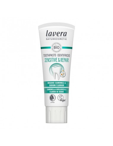 DENTIFRICO DIENTES SENSIBLES & REPARACION MANZANILLA BIO & FLUORURO DE SODIO LAVERA