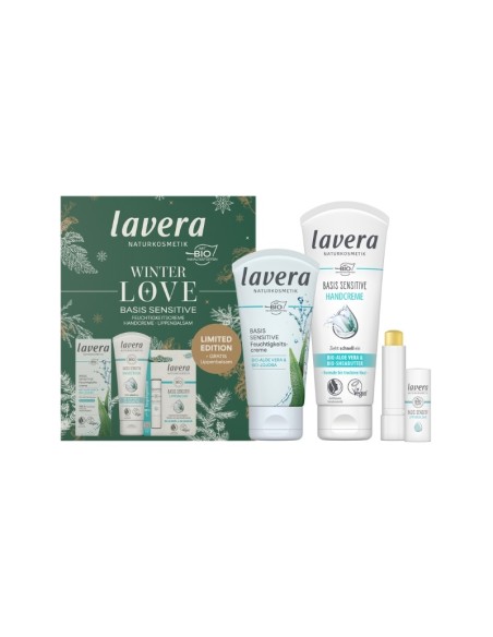 CAJA REGALO WINTER LOVE BASIS SENSITIVE OBSEQUIO BALSAMO LABIAL LAVERA