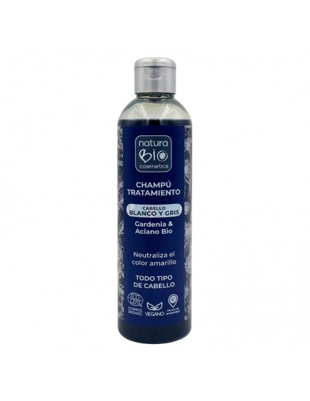 CHAMPU TRATAMIENTO CABELLO BLANCO Y GRIS GARDENIA & ACIANO BIO