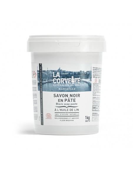 PASTA JABON NEGRO ACEITE DE LINO