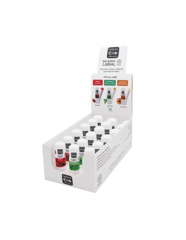 DISPLAY BÁLSAMOS LABIALES PLÁSTICO 18 uds NATURABIO COSMETICS 10%