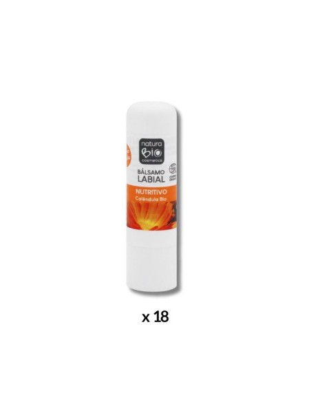 DISPLAY BÁLSAMO LABIAL NUTRITIVO PLÁSTICO 18 uds. NATURABIO COSMETICS 10%