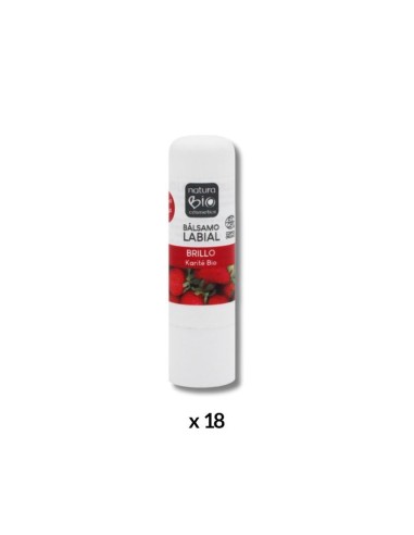 DISPLAY BÁLSAMO LABIAL BRILLO PLÁSTICO 18 uds. NATURABIO COSMETICS 10%