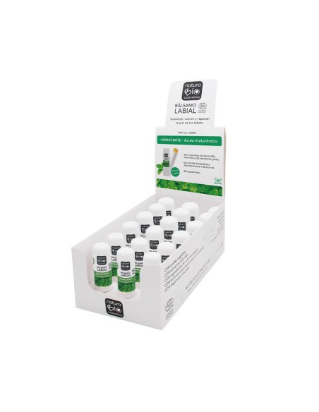 DISPLAY BÁLSAMO LABIAL HIDRATANTE PLÁSTICO 18 uds. NATURABIO COSMETICS 10%
