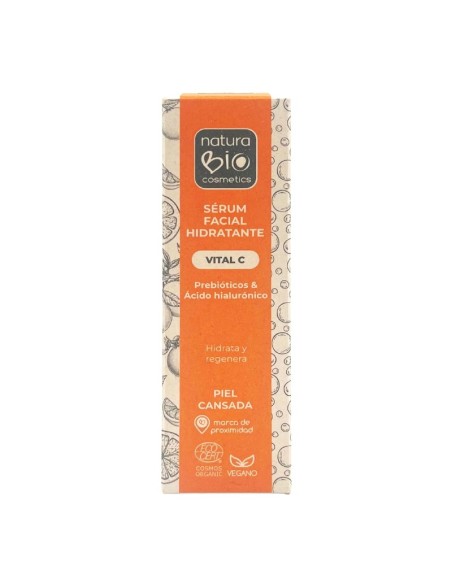 SERUM FACIAL HIDRATANTE VITAL C PREBIOTICOS & ACIDO HIALURONICO NATURABIO COSMETICS