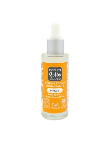 SERUM FACIAL HIDRATANTE VITAL C PREBIOTICOS & ACIDO HIALURONICO NATURABIO COSMETICS
